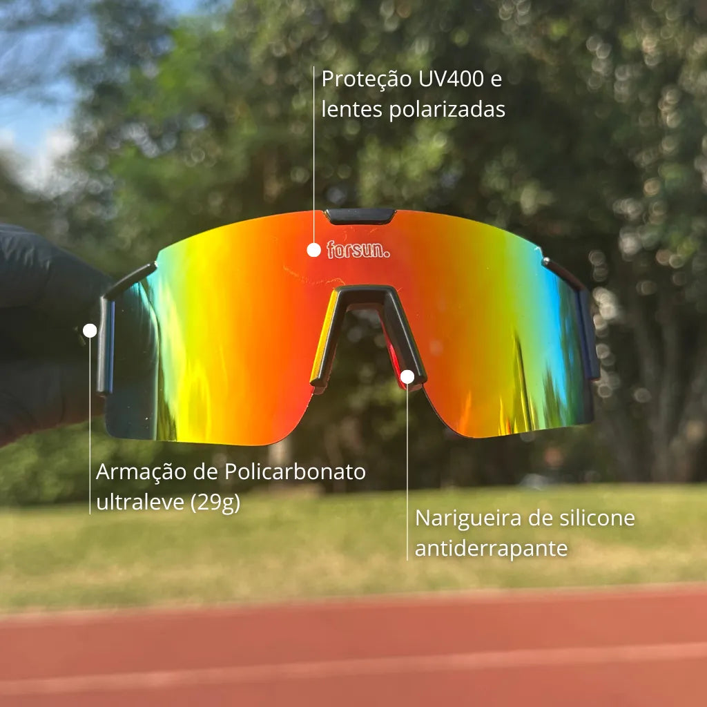 Impulse Forsun - Óculos de Sol Esportivo para Corrida Ciclismo e Beach Tennis Baixa Pace
