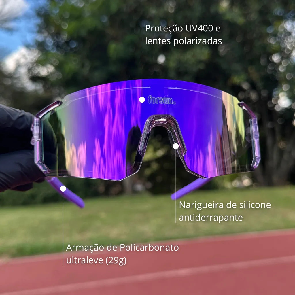 Luna Forsun - Óculos de Sol Esportivo para Corrida Ciclismo e Beach Tennis Baixa Pace