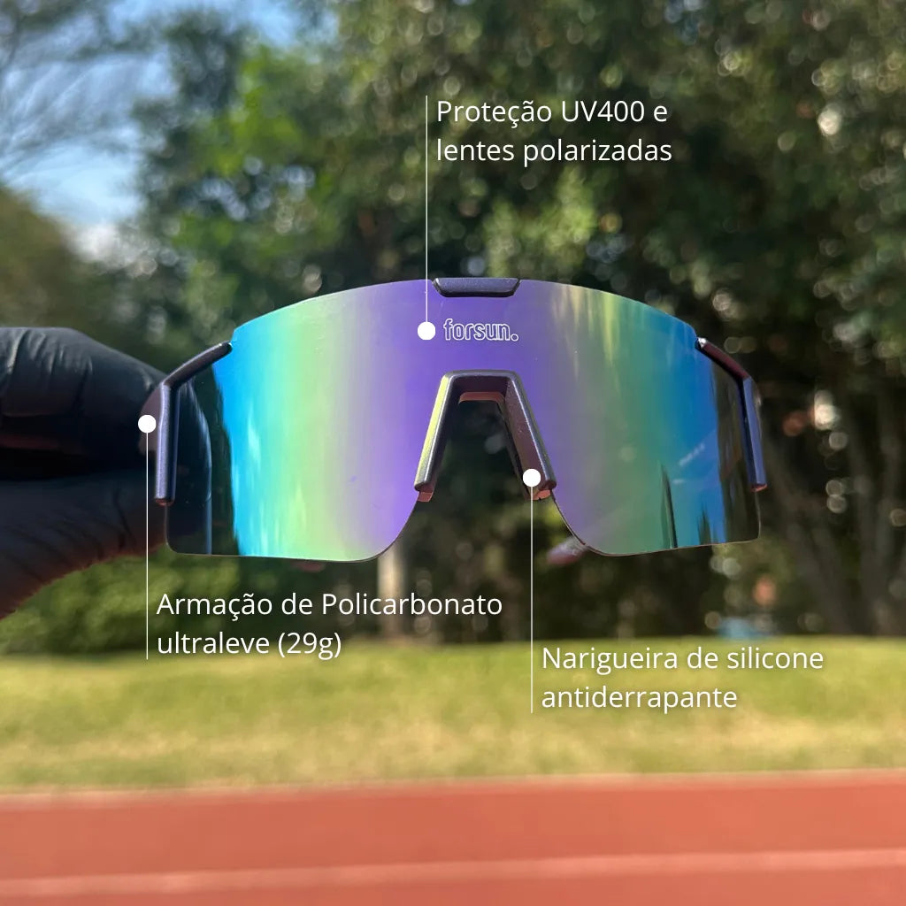 Impulse Forsun - Óculos de Sol Esportivo para Corrida Ciclismo e Beach Tennis Baixa Pace